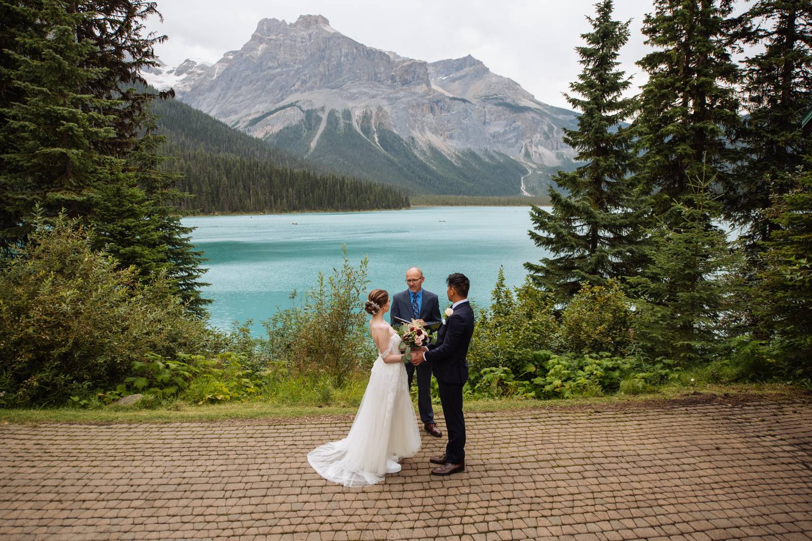 Emerald Lake elopement ceremony