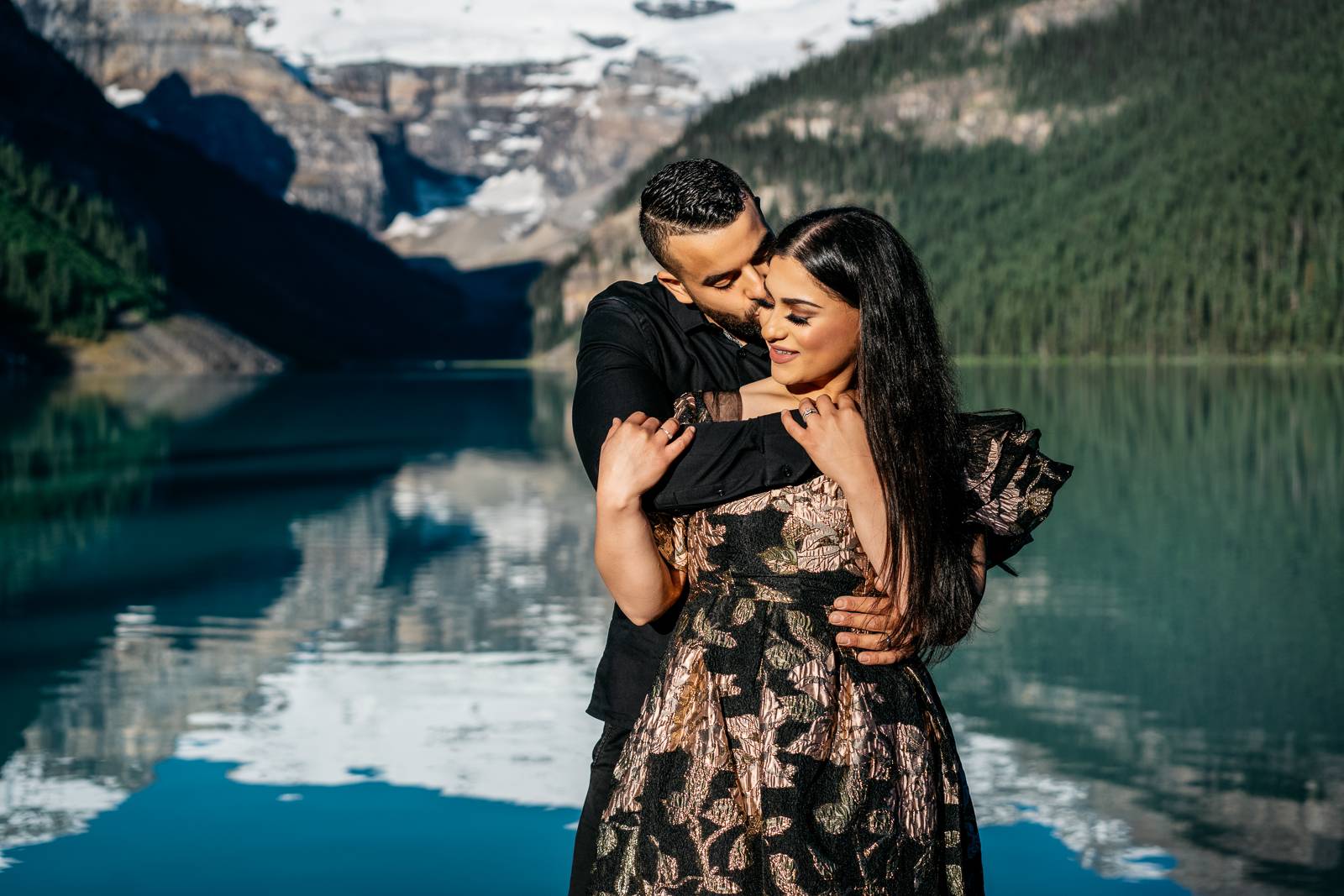 engagement session at Lake Louise