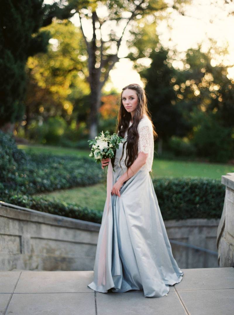 blue wedding gown