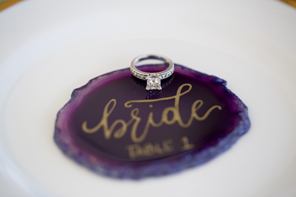 Amethyst crystal place cards