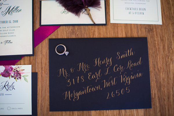 Purple wedding invitations