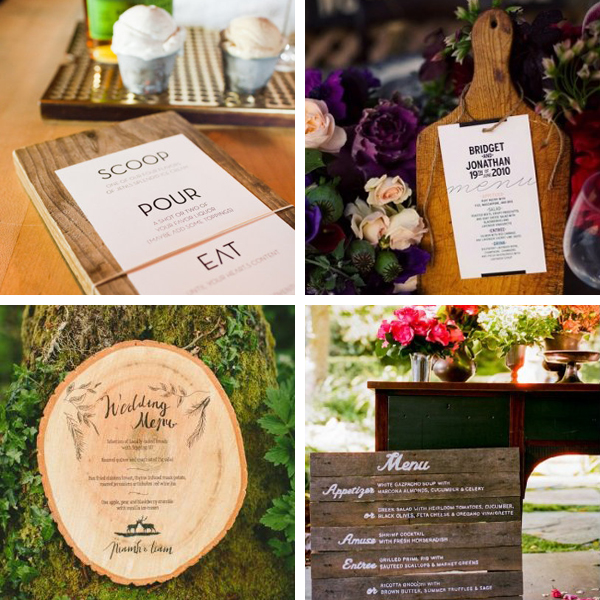 lake tahoe wedding ideas wood wedding menus