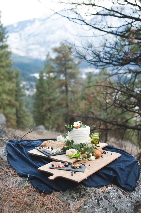 Intimate Mountain Wedding Reception