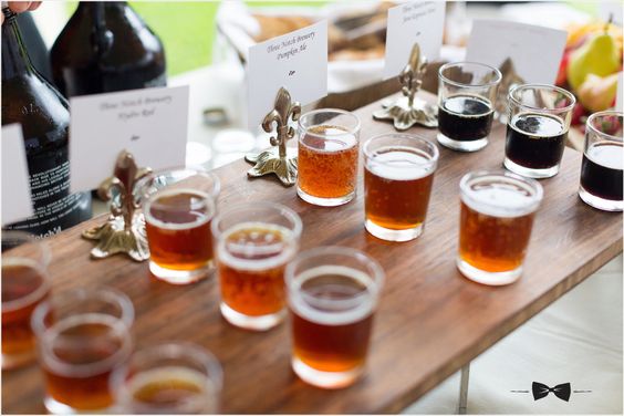 craft beer, beer station, beer bar, wedding beverage station, beer flight