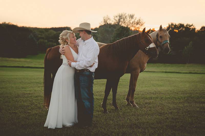 horse wedding, country western, farm