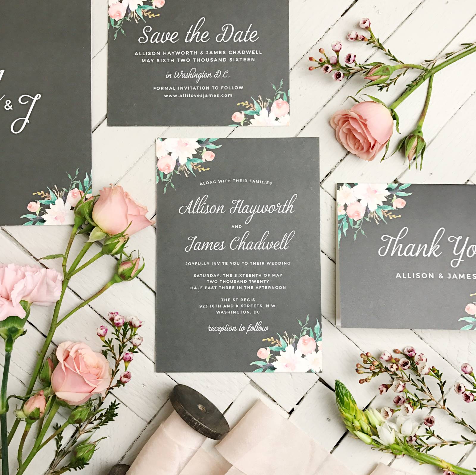 floral chalkboard wedding invitations, chalkboard invites