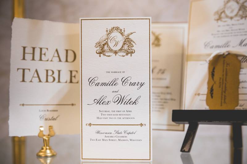 homemade cotton paper goods, cotton wedding invitations, invites, invitation suite, gold invites, go