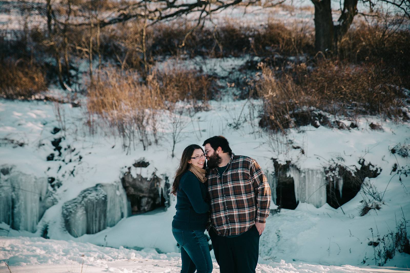 snowy winter engagement shoot session