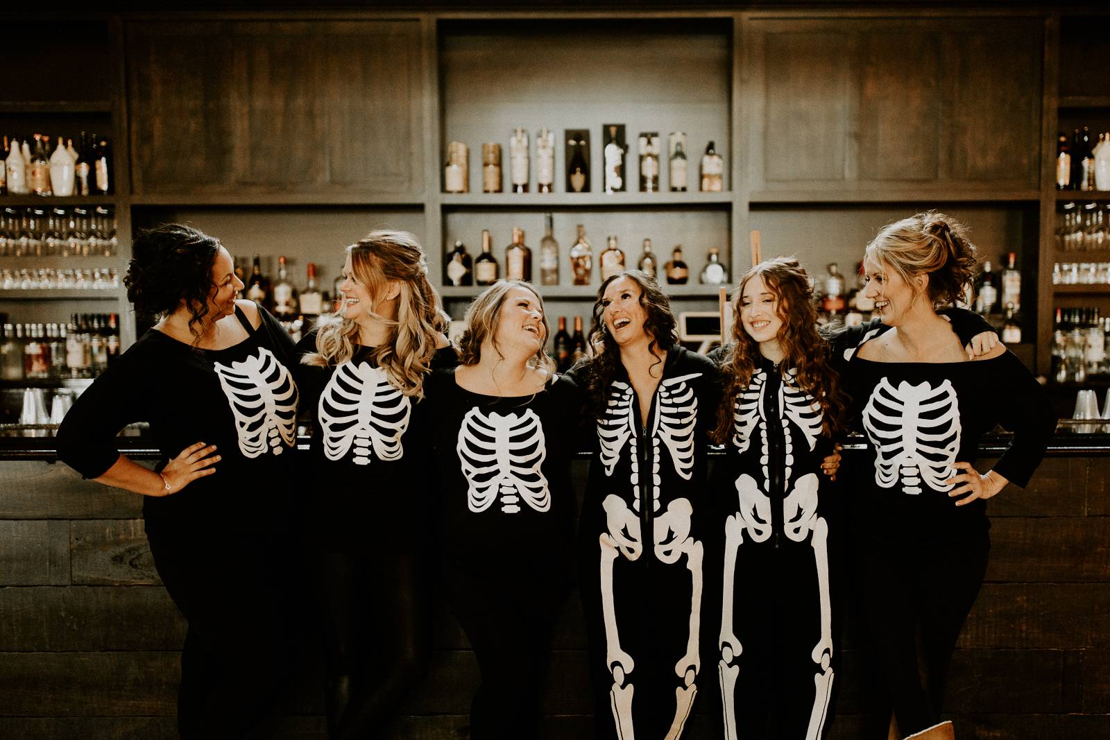 Halloween Skeleton Bride and Bridesmaids