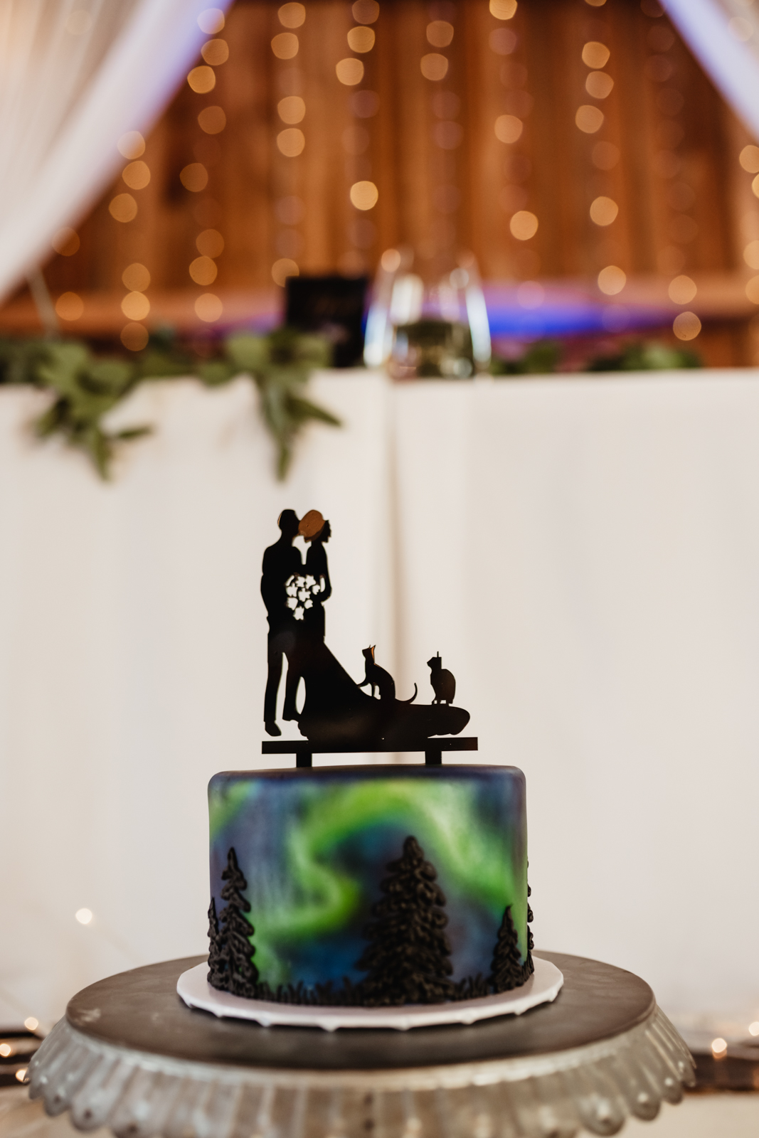 Aurora Borealis Wedding Cake