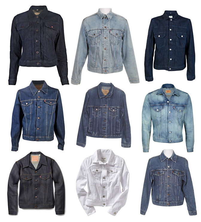 denim jackets in different colors 