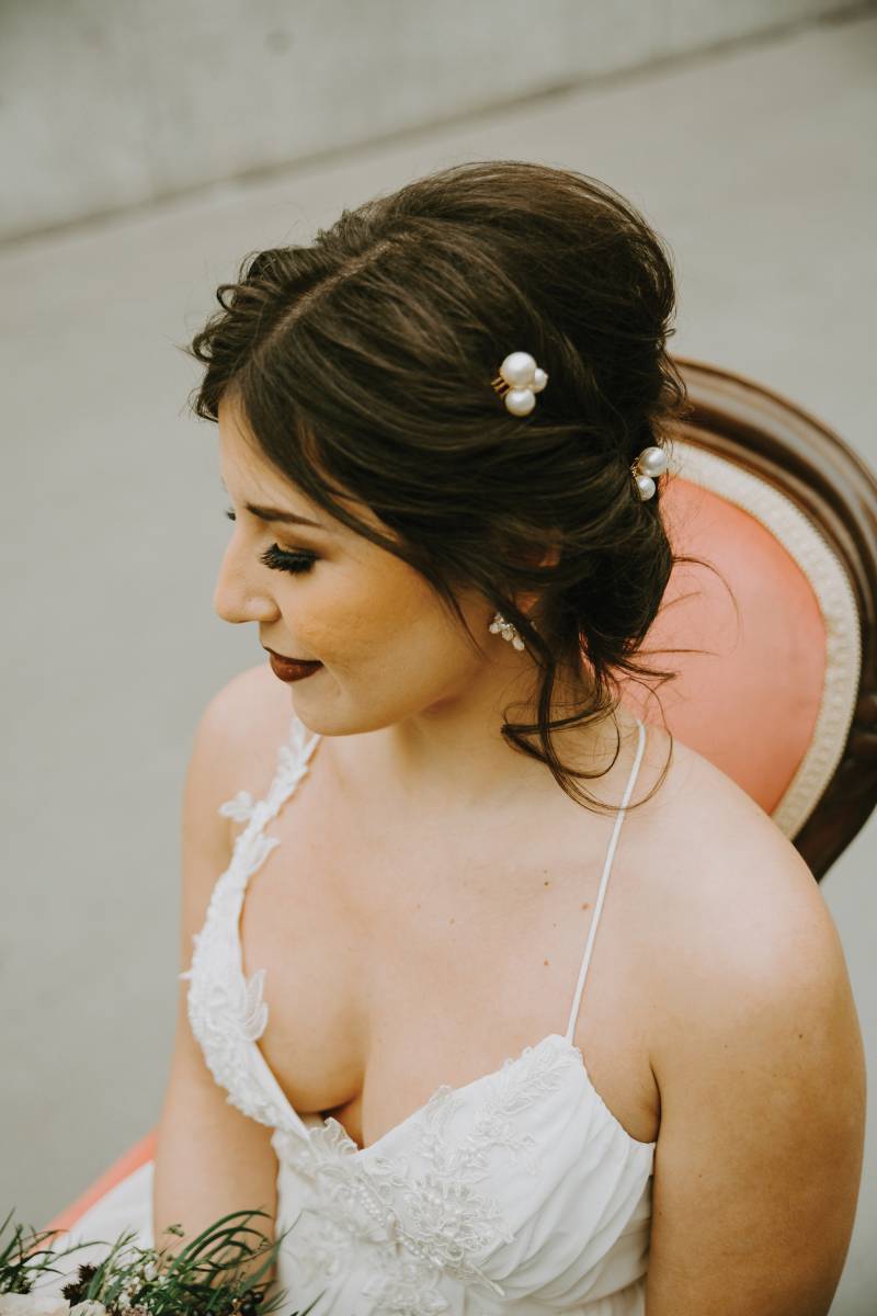 Romantic Calgary wedding hair