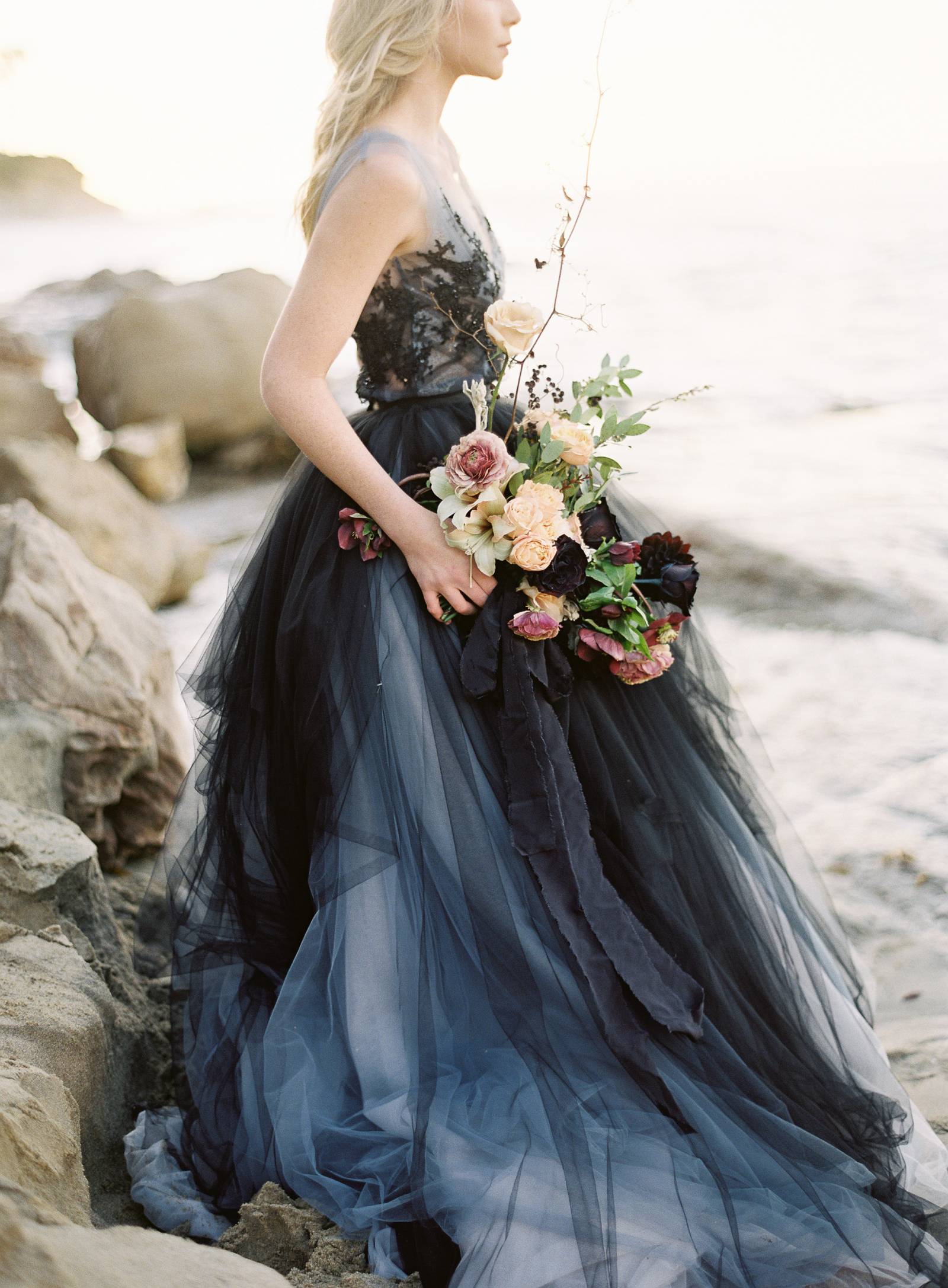 Sunrise Beach Shoot With A Stunning Indigo Gown 