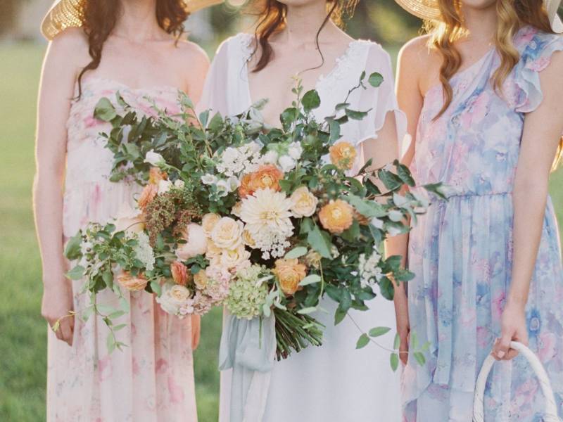 Bridesmaids with summer florals