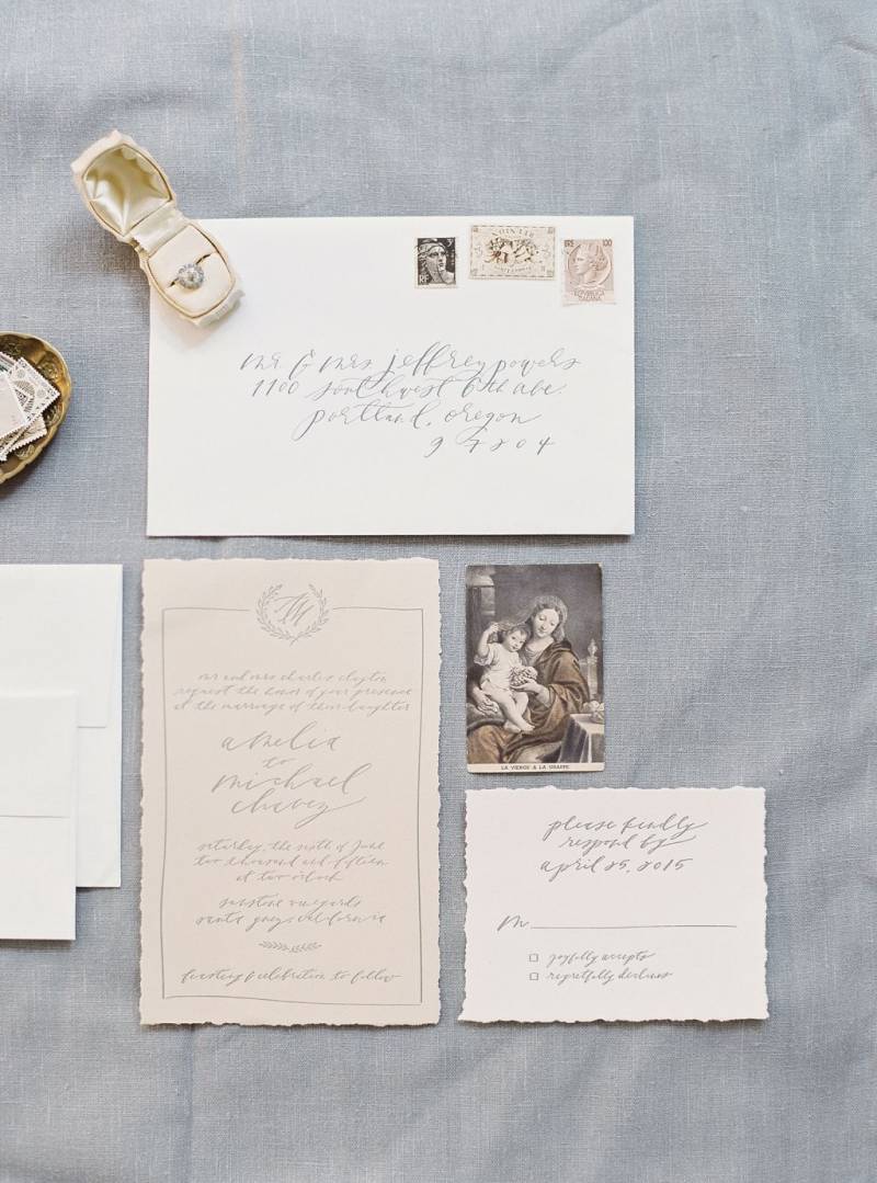 Wedding Invitation on handmade paper