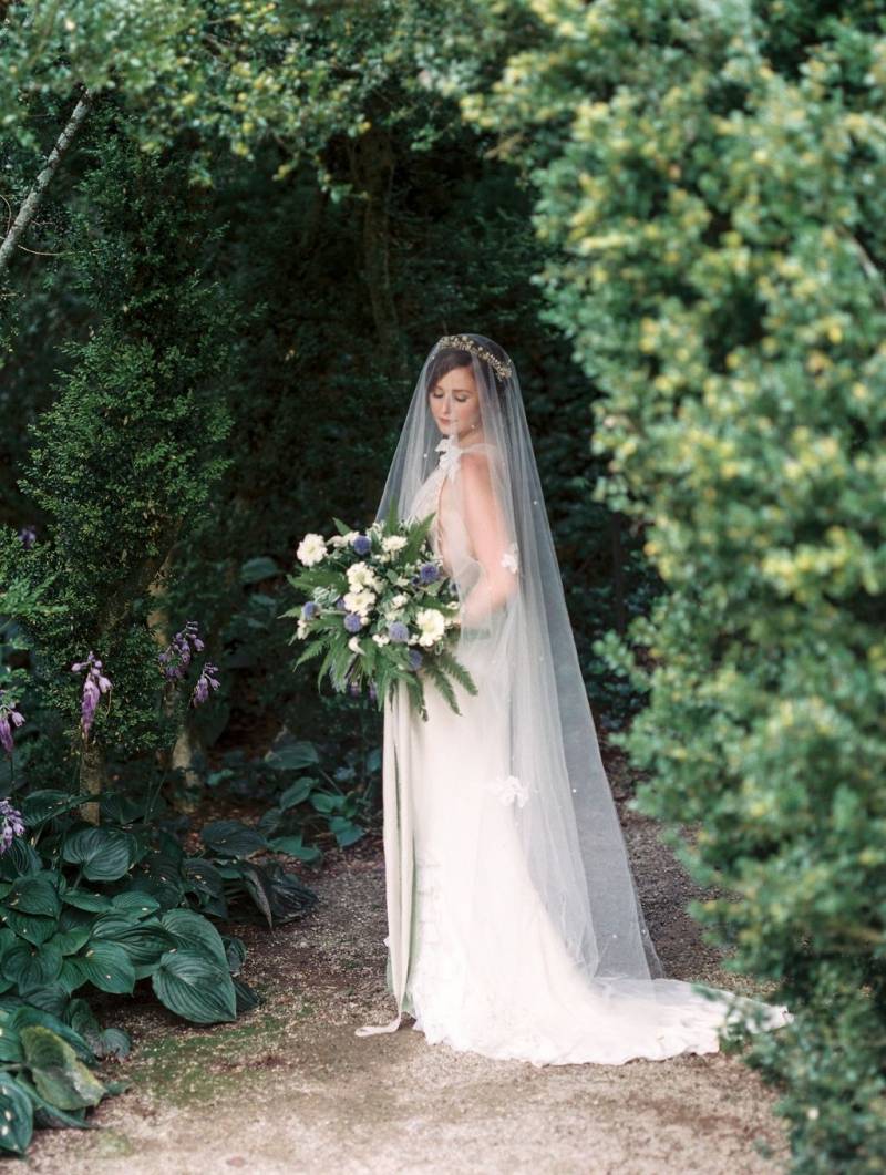 Romantic bride in garden