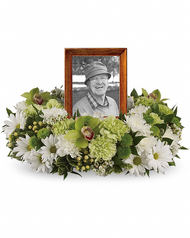 Garden Wreath - Photo &Urn Tributes Flowers by In Full Bloom Winnipeg