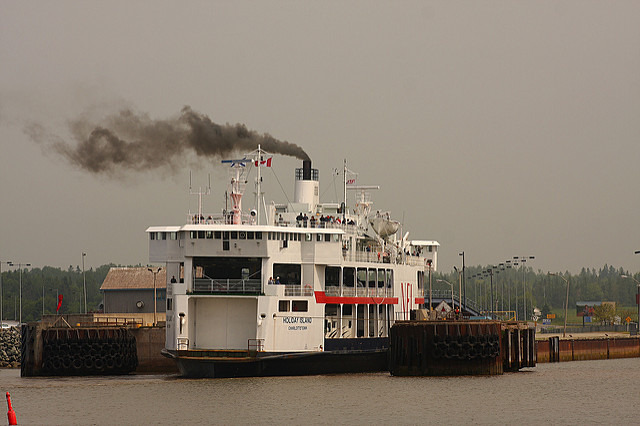 Ferry Boat docked at a Ferry Terminal
