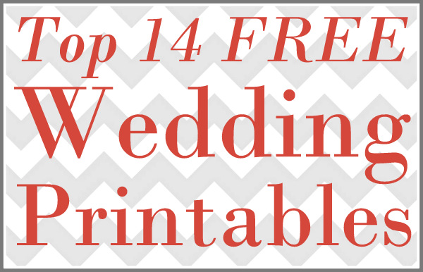 14 Free Diy Wedding Printables