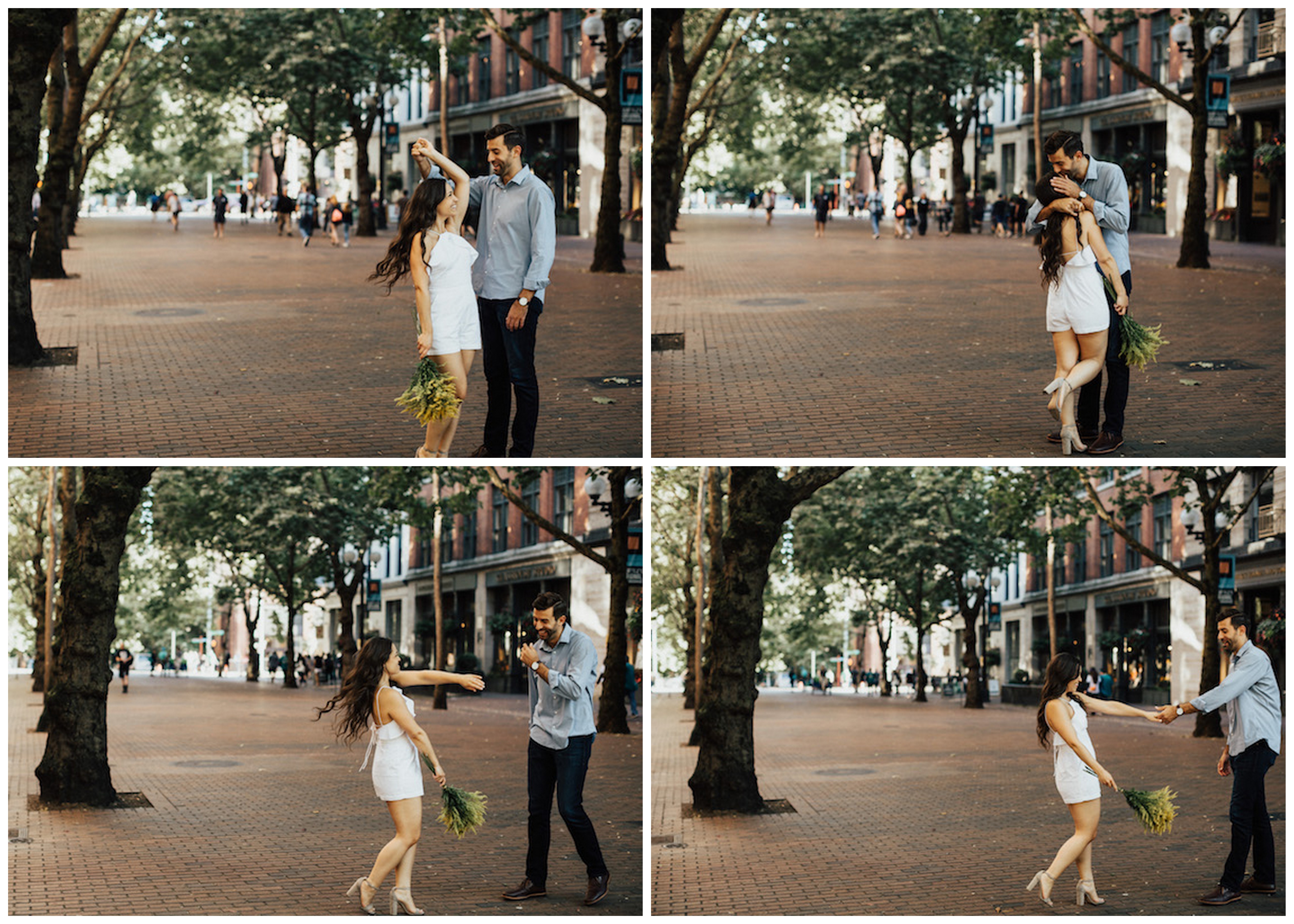 Classic Downtown Seattle Sunset Engagement