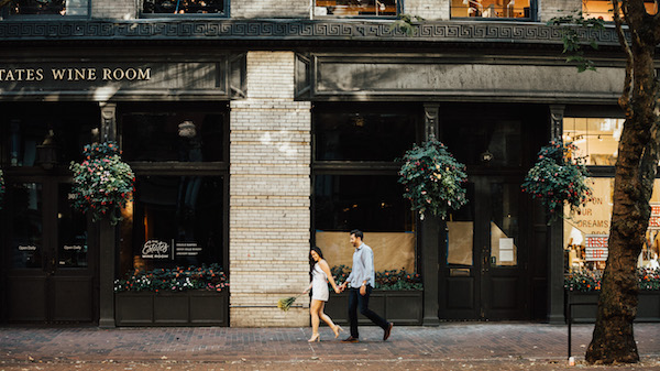 Classic Downtown Seattle Sunset Engagement