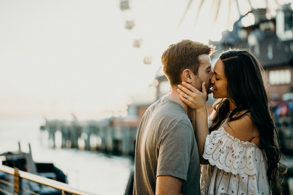 Classic Downtown Seattle Sunset Engagement
