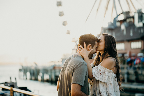 Classic Downtown Seattle Sunset Engagement
