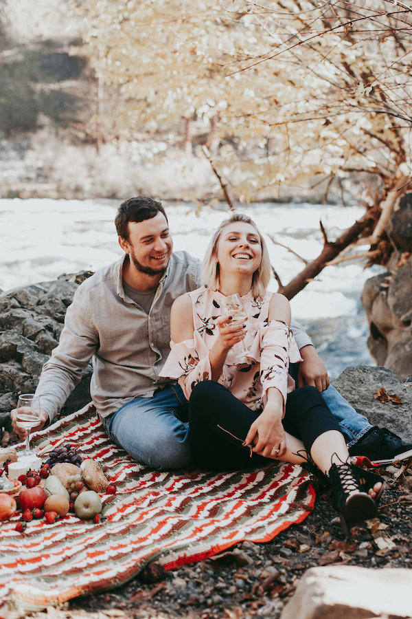 Riverside Picnic Engagement In Spokane