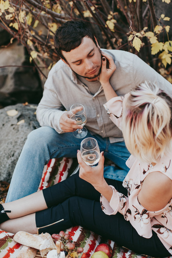 Riverside Picnic Engagement In Spokane