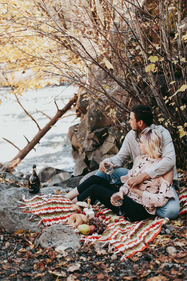 Riverside Picnic Engagement In Spokane
