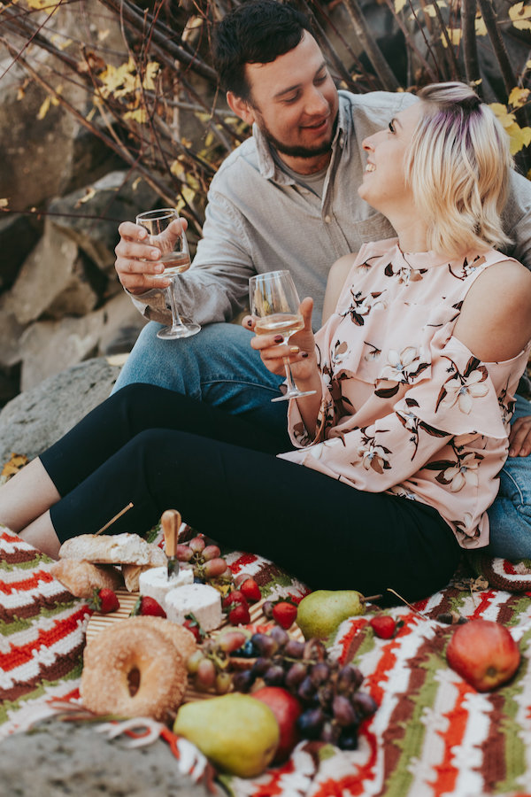 Riverside Picnic Engagement In Spokane