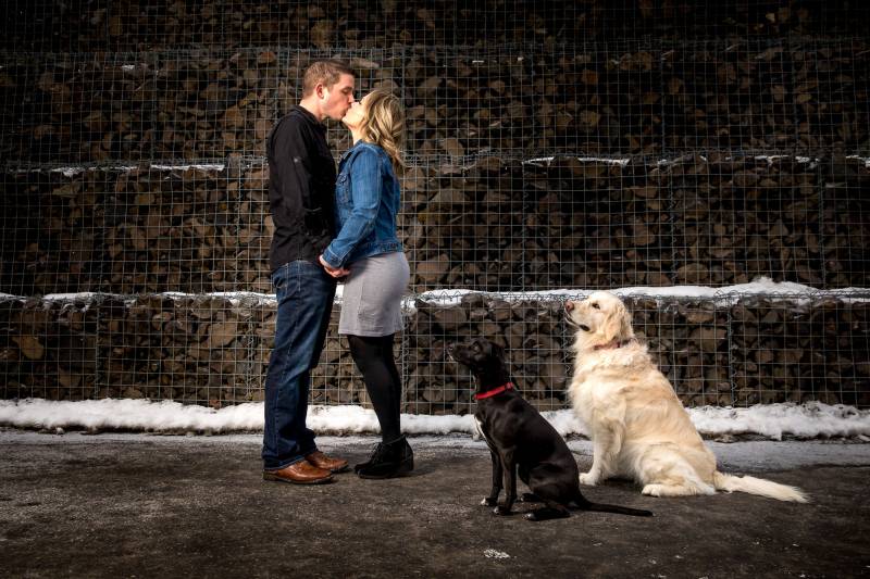 Snowy Coeur d'Alene Engagement Session on Apple Brides