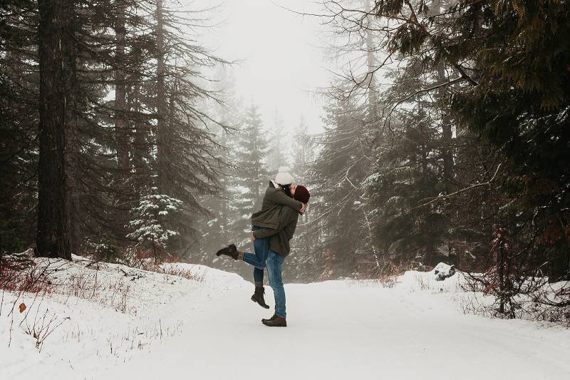 Snowy Winter Engagement