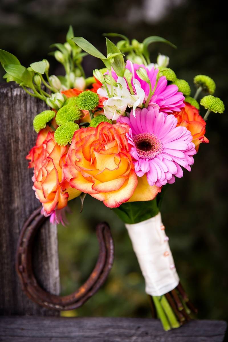 Gerbera Daisy Inspired Autumn Wedding Canmore