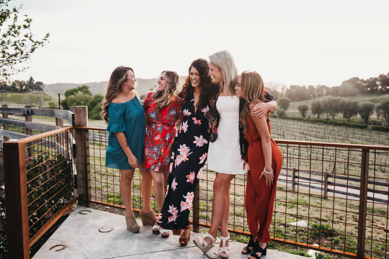 friends, flowers, dress