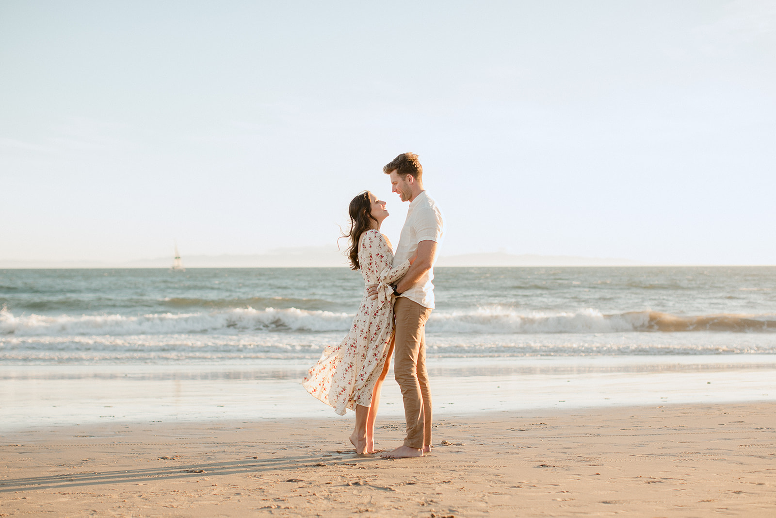 dress, bride, groom, fiancé, engagement, beach