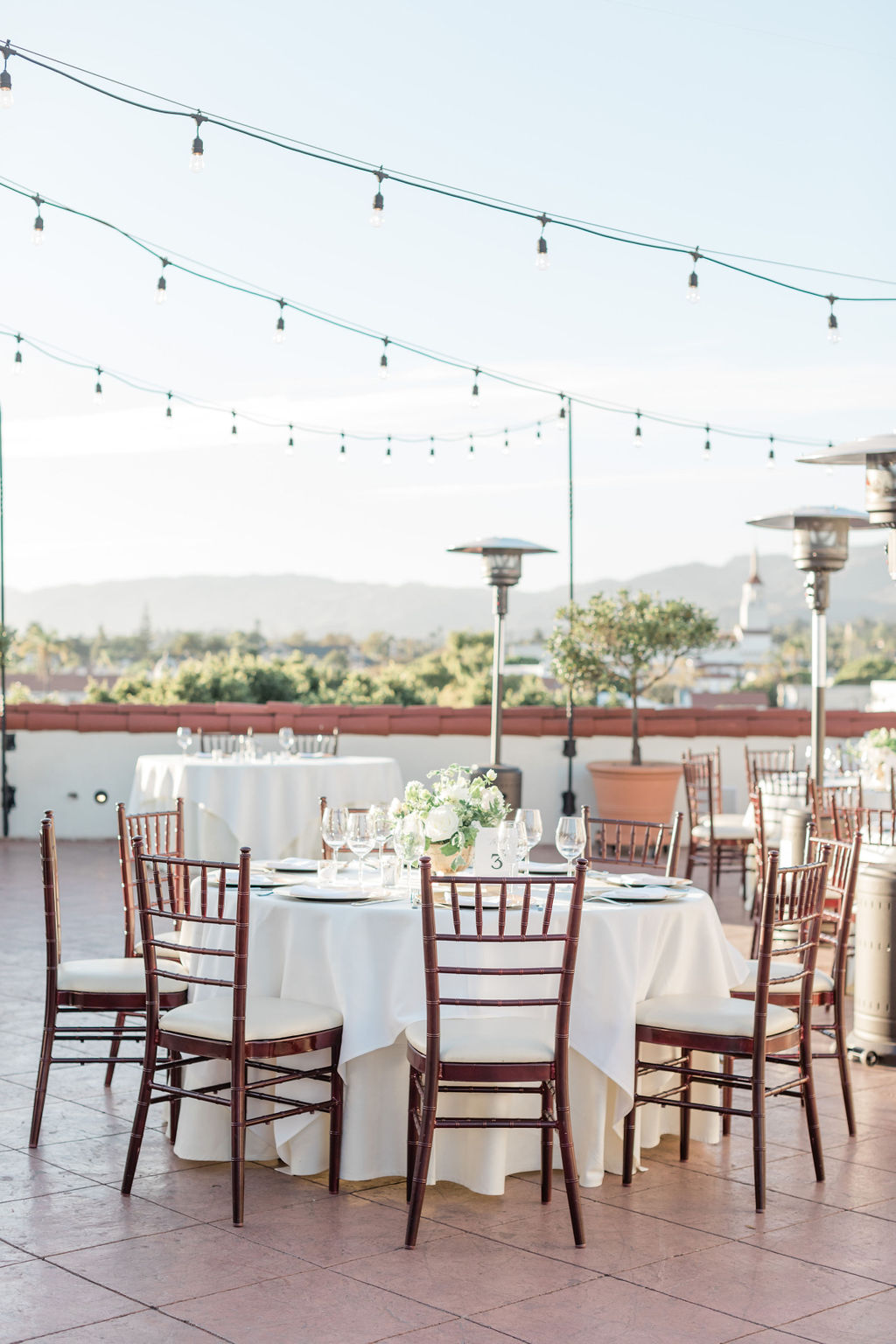 rooftop, reception, lighting, lights, string lights, dinner