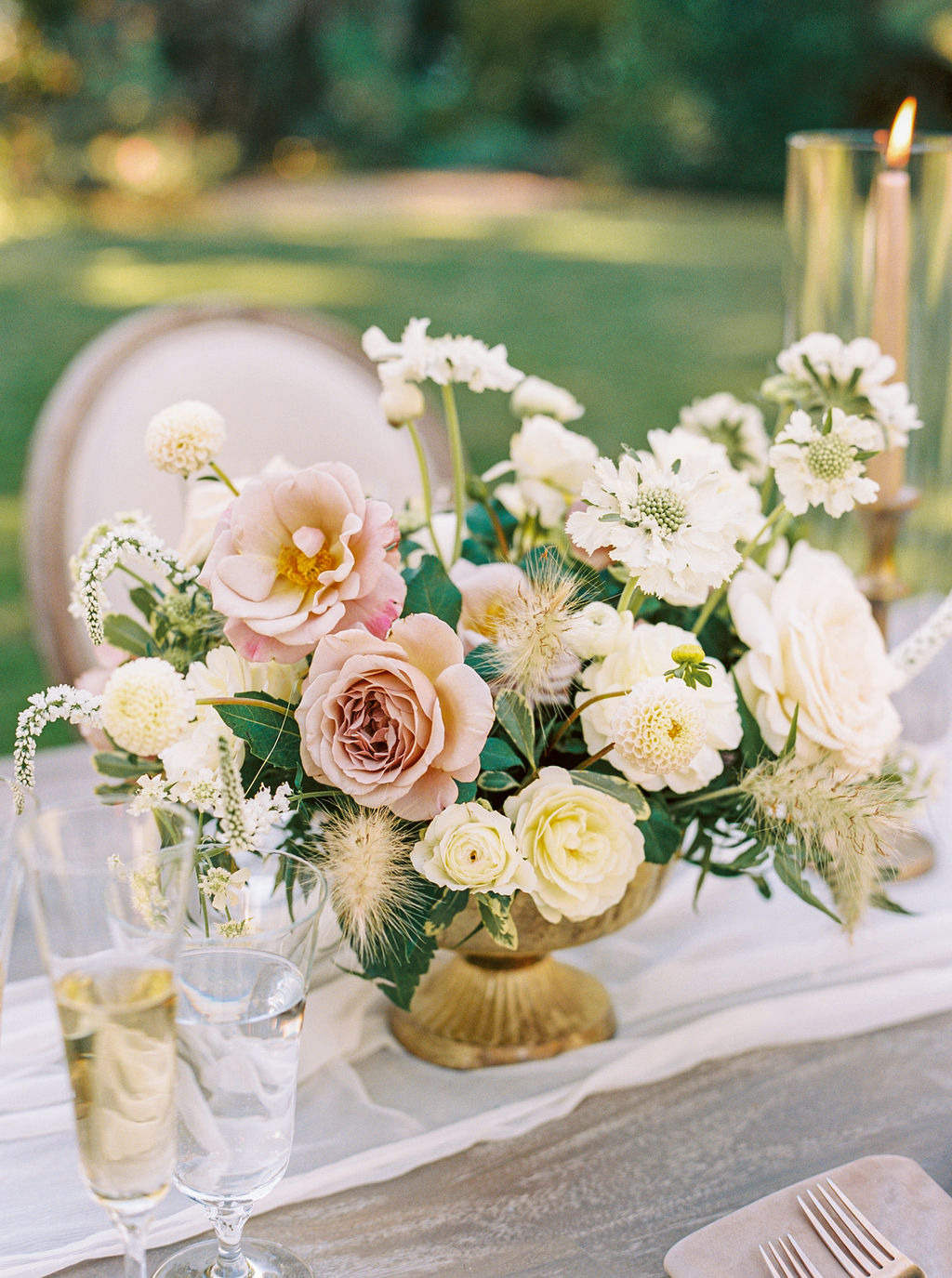 flowers, table, setting, centerpiece, glasses, runner, vineyard