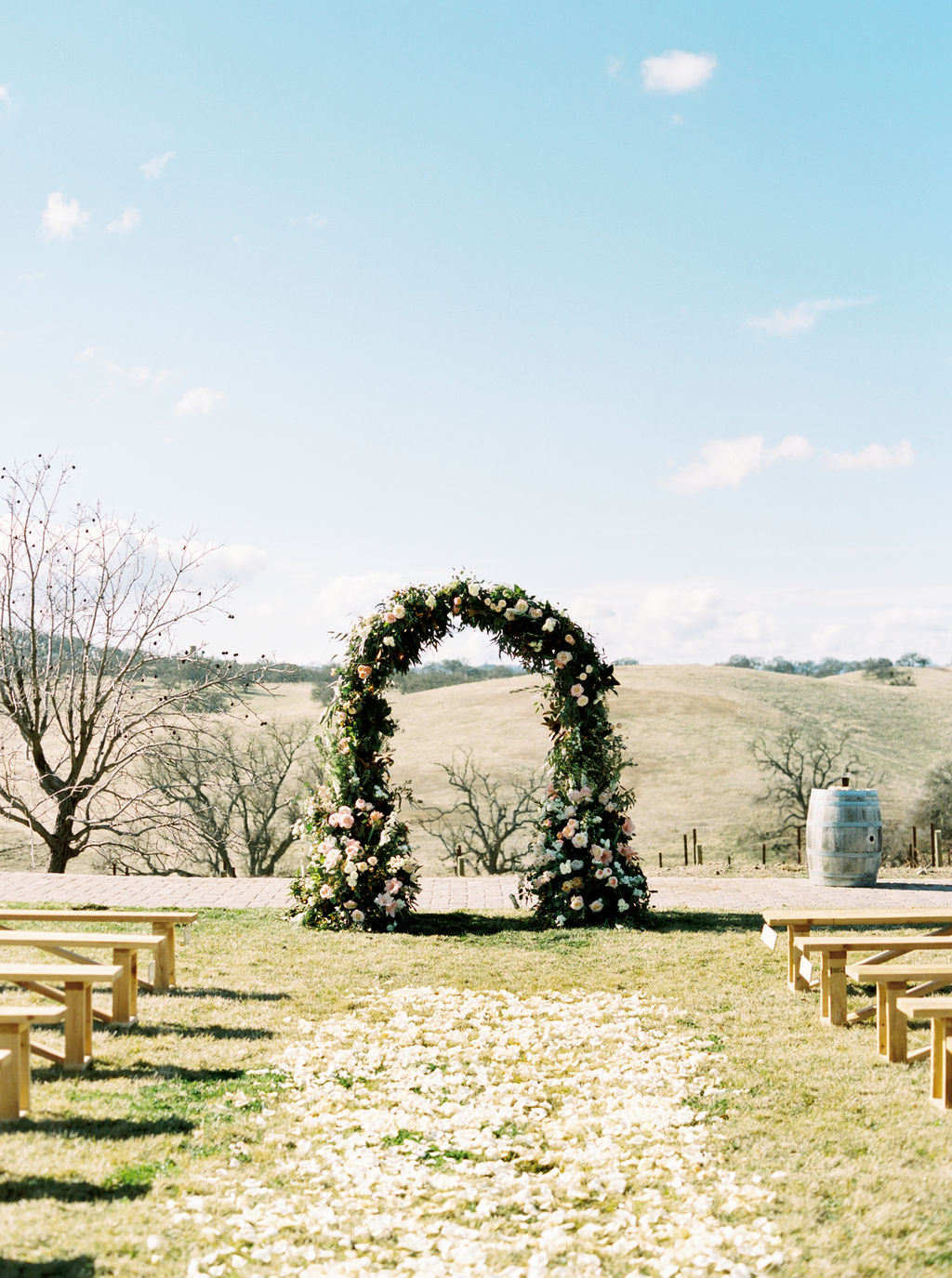 ceremony, alter, flowers, arch, aisle