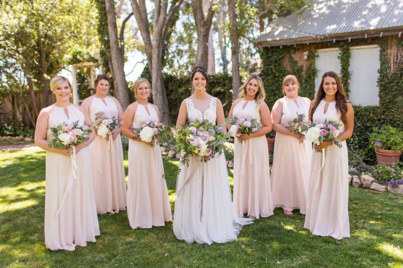 bride with bridesmaids