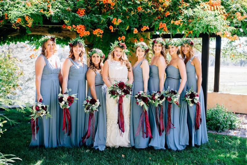 bridesmaids with bride