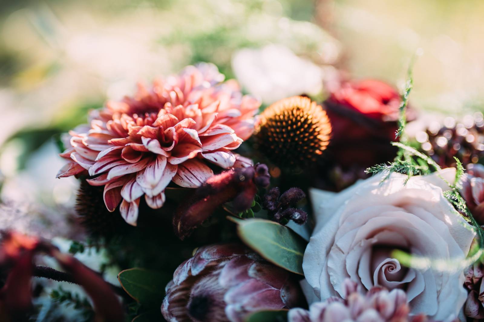 close up of wedding bouquet