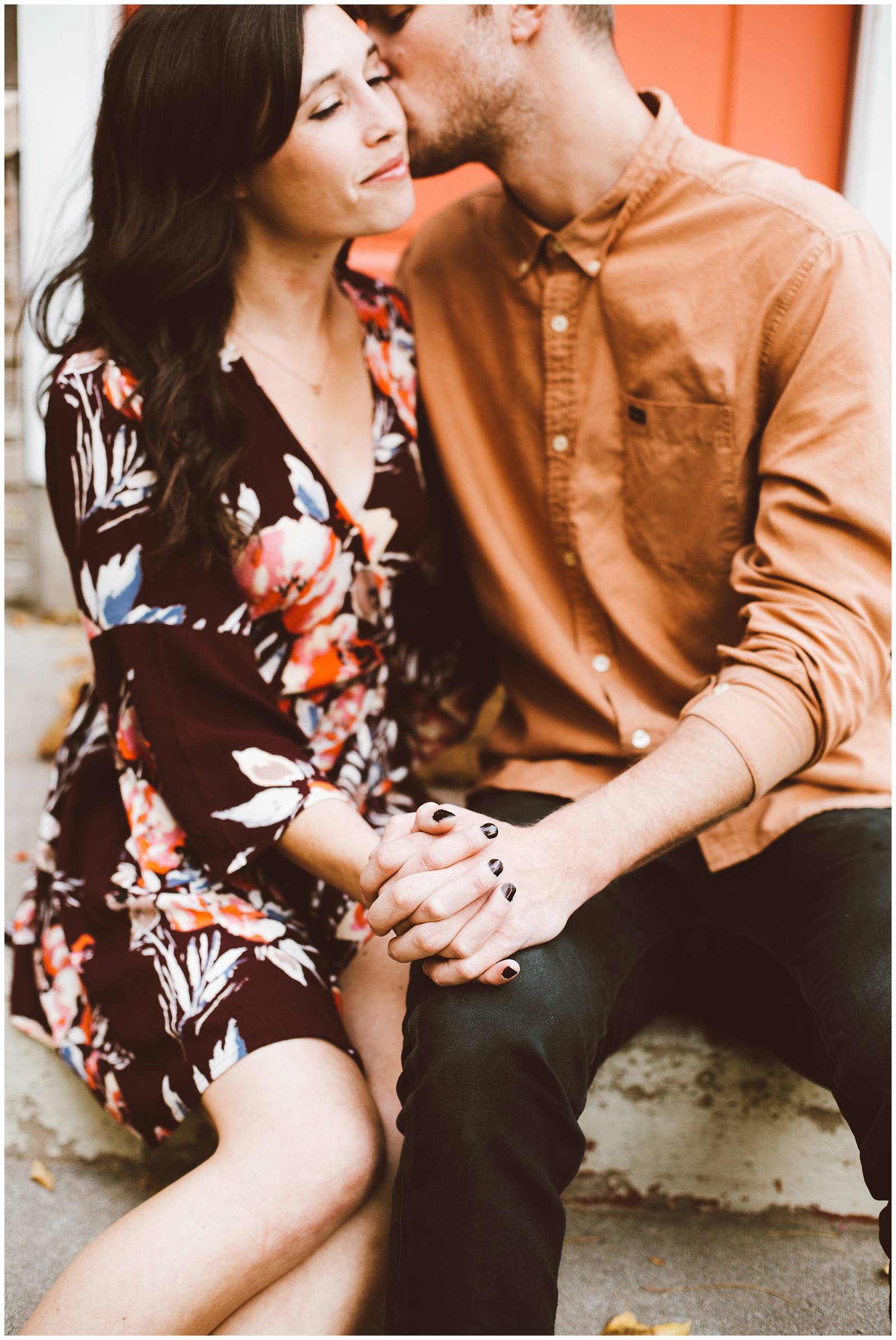 rustic home engagement photo by Red Aspen Photography