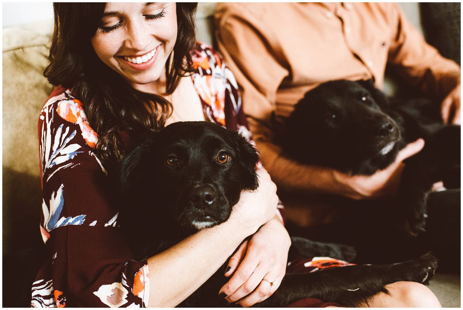 engaged couple with dogs | Red Aspen Photography