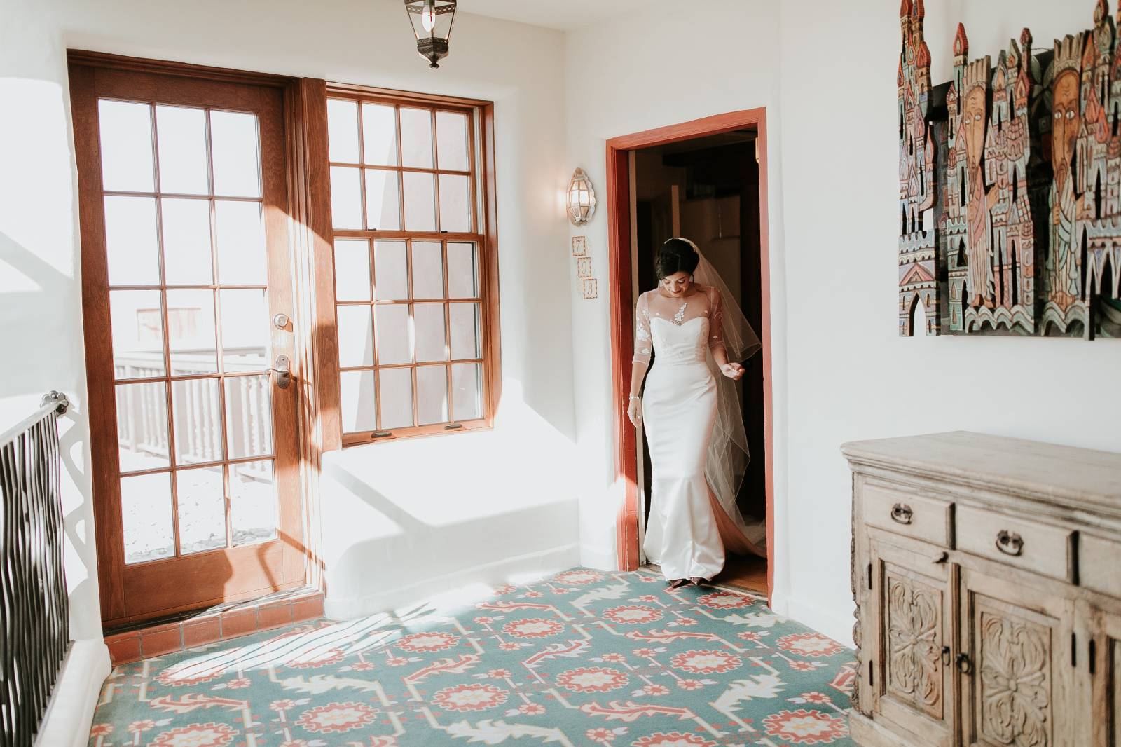 Sante Fe wedding | portrait of bride in an Enzoani wedding gown