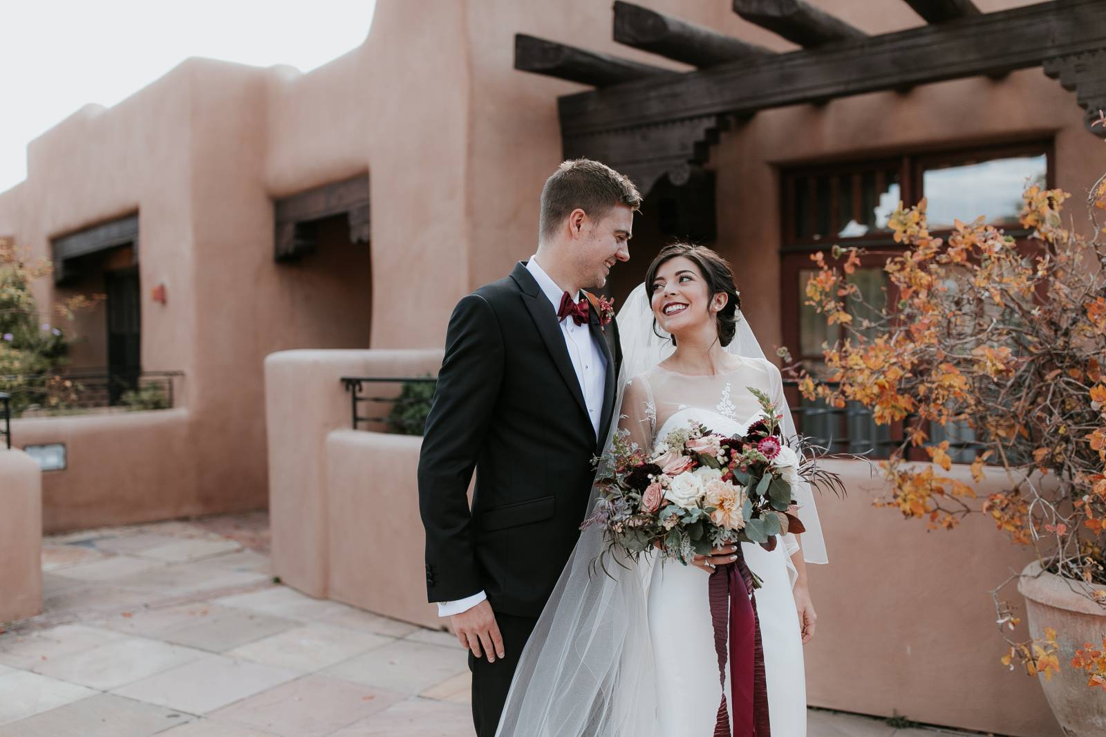 Sante Fe wedding portrait of bride and groom
