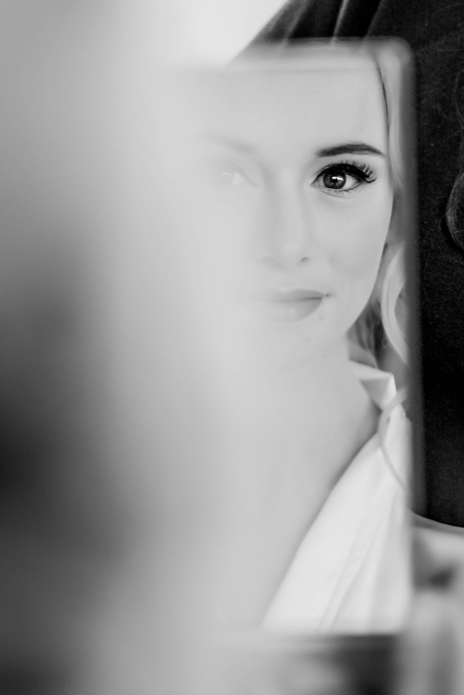 bride makeup inspiration | black and white wedding photo captured by Nomad by NK