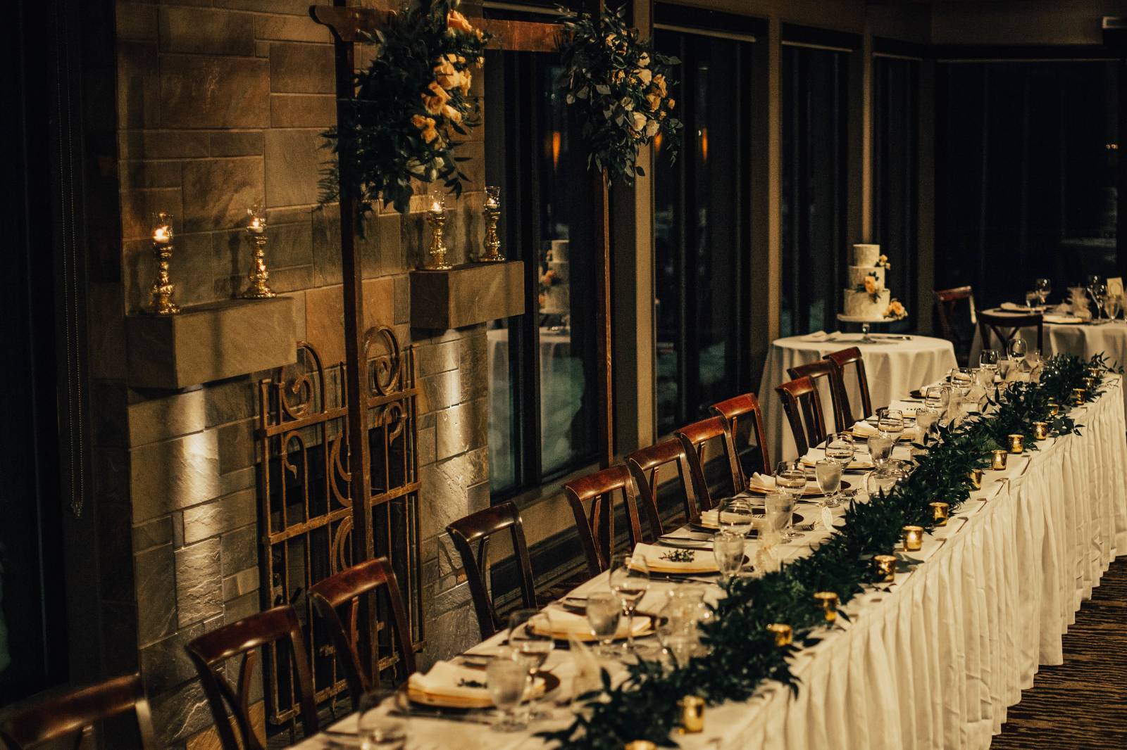 wedding reception decor planned by Umbrella Events at Grouse Mountain