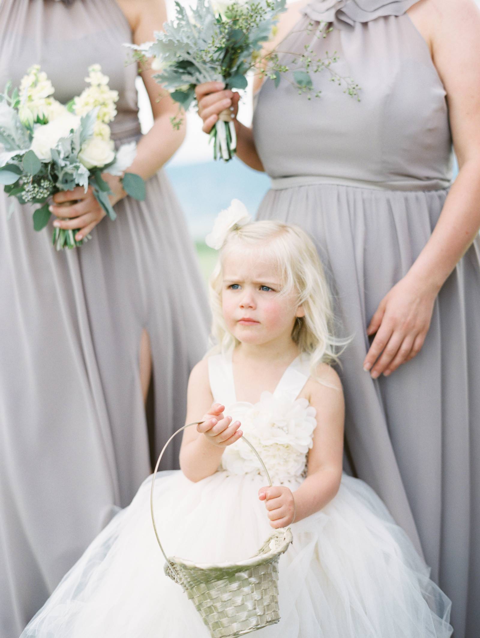 cute flower girl with bridesmaids | Montana wedding