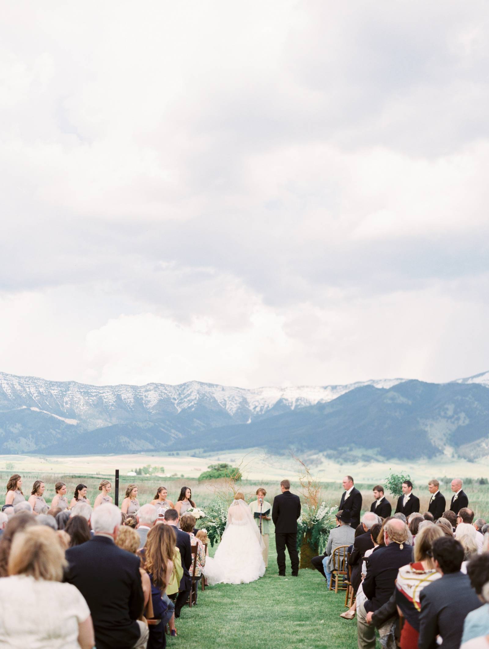 Montana mountain wedding ceremony | Big Yellow Barn wedding venue